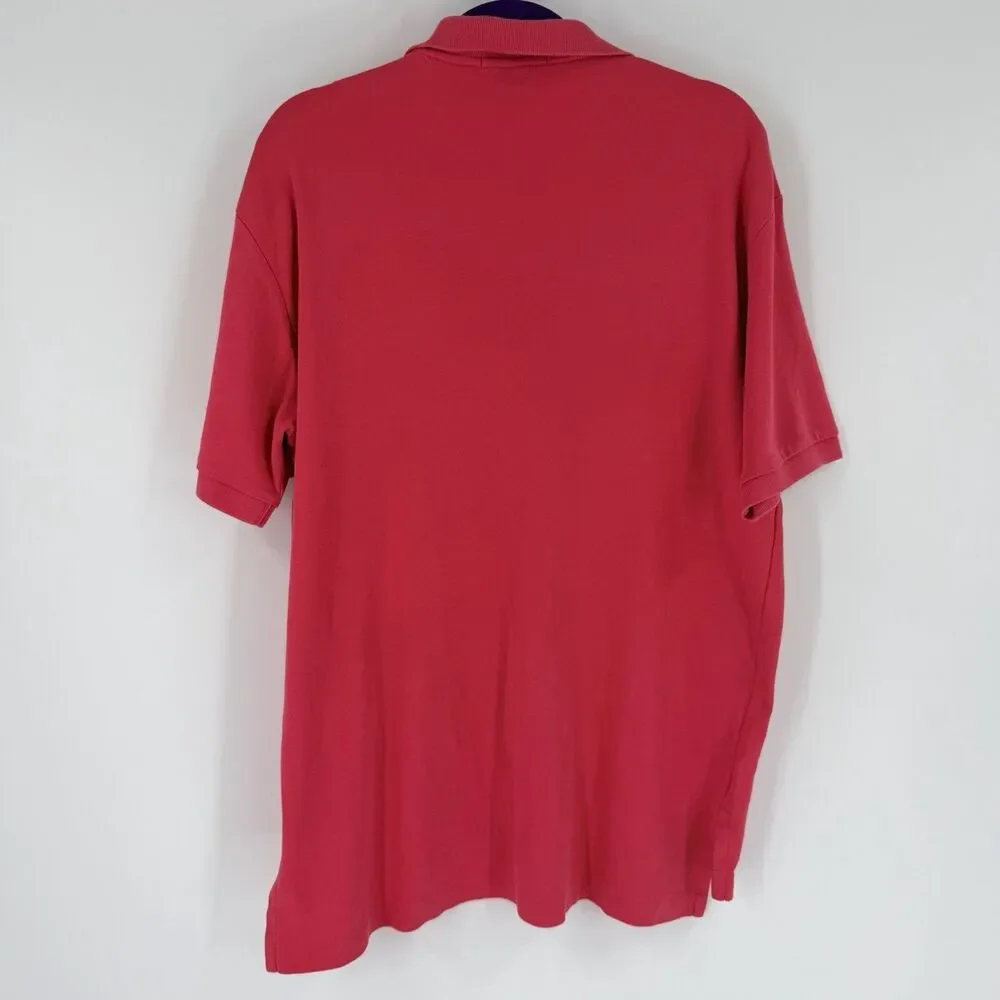 Ralph Lauren Polo Shirt Mens Size L Red Pony Classic Fit Short Sleeve Cotton
